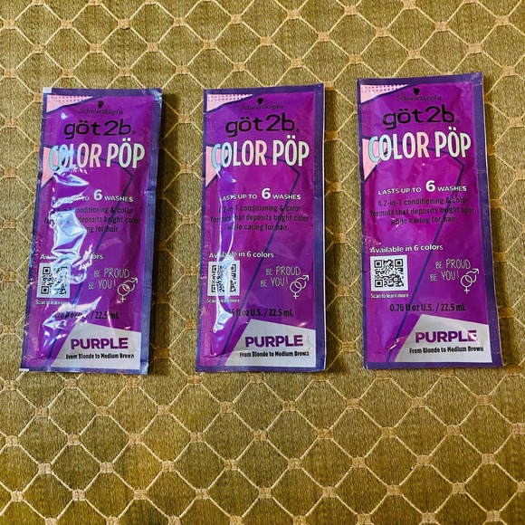 SET OF 3 got 2b Color Pop in Purple Hair Color Dye lasts up to 6 washes - Picture 1 of 3